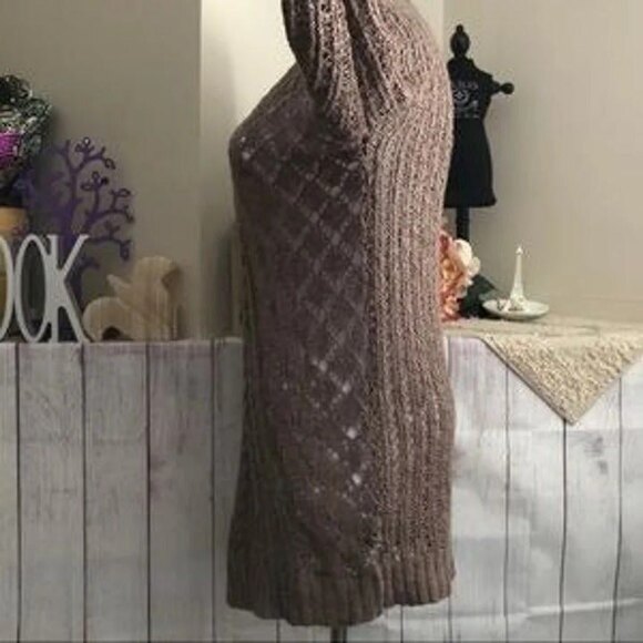 Pink Rose sz M Loose Knit Sweater Taupe Mauve - Picture 3 of 10